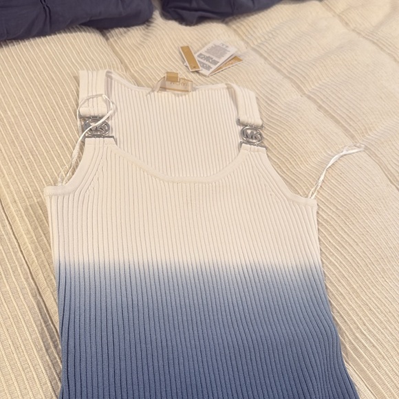 Michael KORS Ombré Ribbed Stretch Viscose Dress  Midnight Blue  Medium NWT - Picture 6 of 8